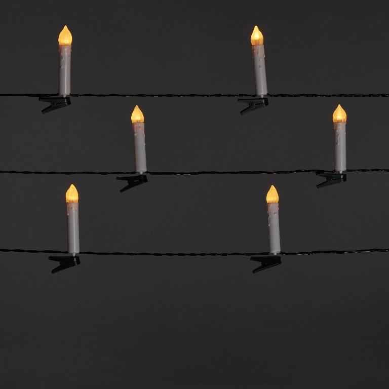 Instalatie Craciun cu lumanari 20 LED-uri, 7.8 m, 1.24 W, lumina alb cald