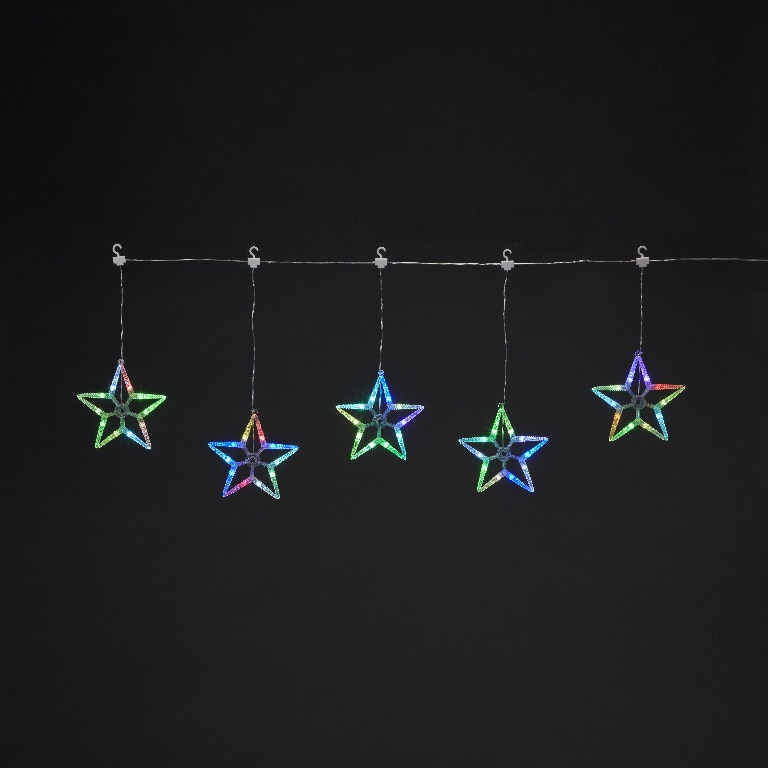 Perdea de lumini LED Stelute, 5 leduri, iluminat multicolor