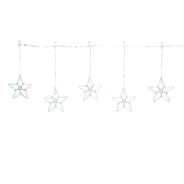 Perdea de lumini LED Stelute, 5 leduri, iluminat multicolor