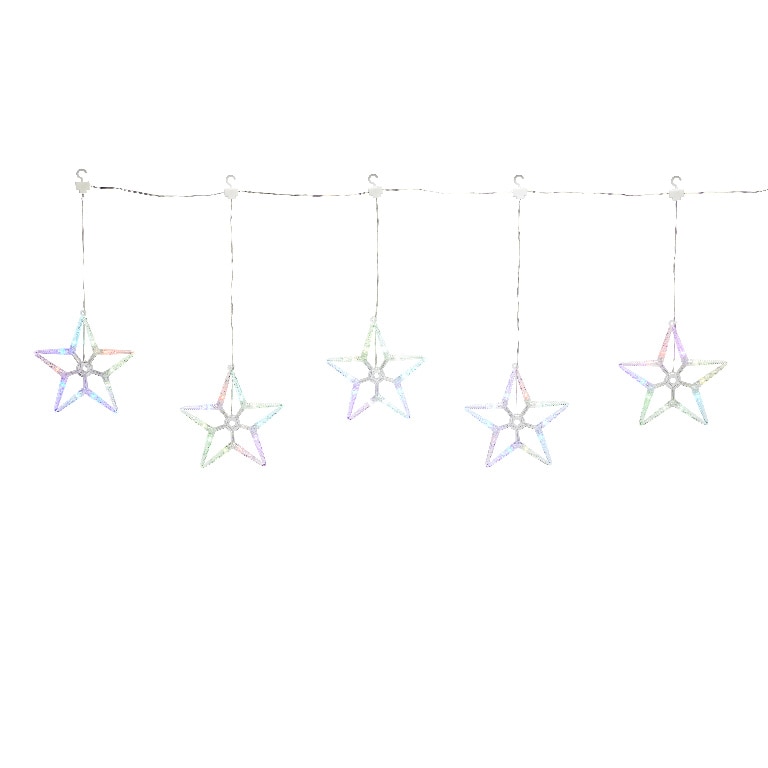 Perdea de lumini LED Stelute, 5 leduri, iluminat multicolor