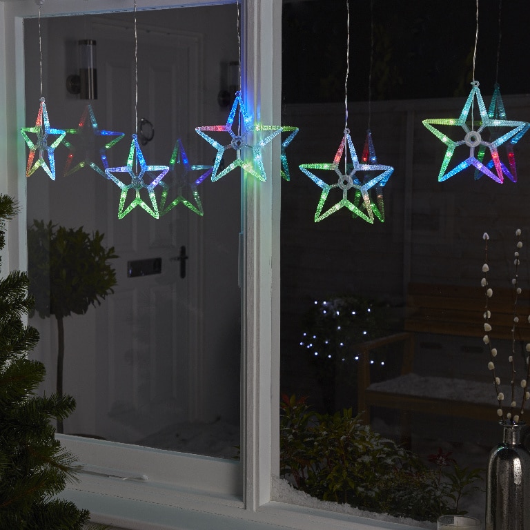 Perdea de lumini LED Stelute, 5 leduri, iluminat multicolor