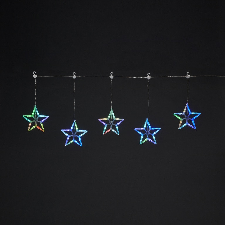 Perdea de lumini LED Stelute, 5 leduri, iluminat multicolor