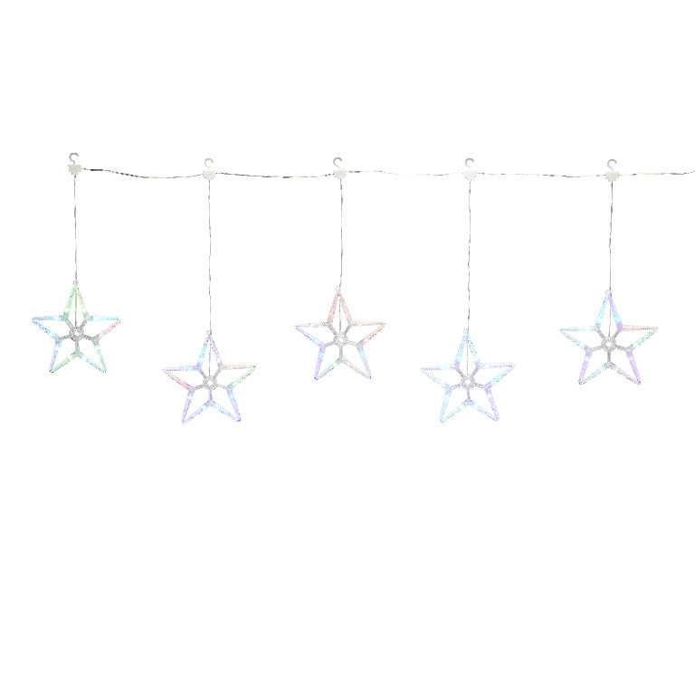 Perdea de lumini LED Stelute, 5 leduri, iluminat multicolor