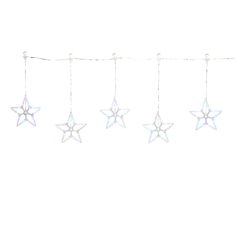 Perdea de lumini LED Stelute, 5 leduri, iluminat multicolor