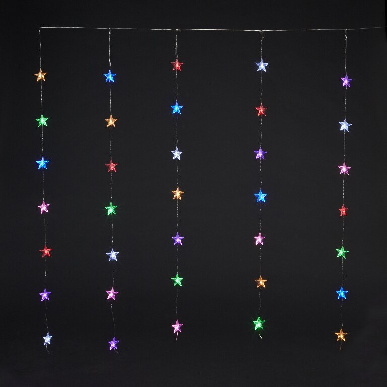 Perdea de lumini LED stelute, 35 leduri, iluminat multicolor