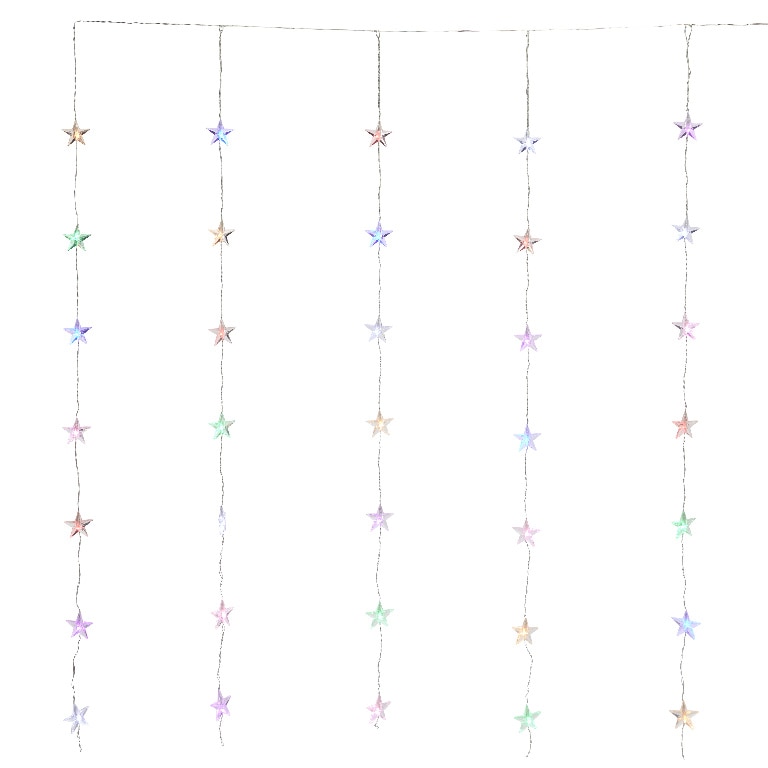 Perdea de lumini LED stelute, 35 leduri, iluminat multicolor