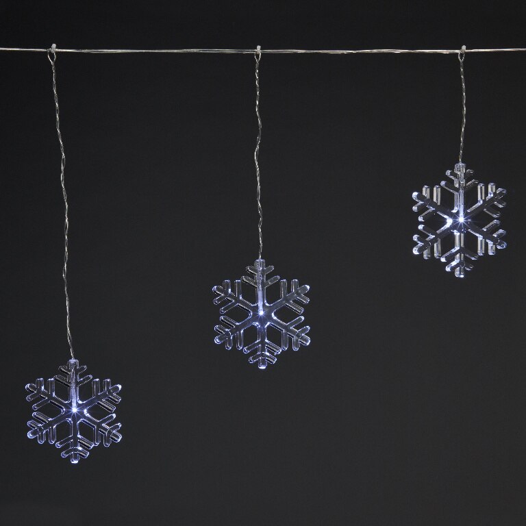 Perdea de lumini LED fulgi zapada, 8 leduri, iluminat alb rece