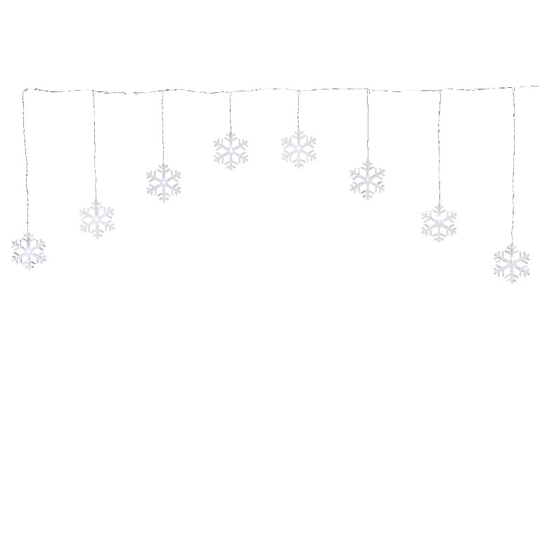 Perdea de lumini LED fulgi zapada, 8 leduri, iluminat alb rece