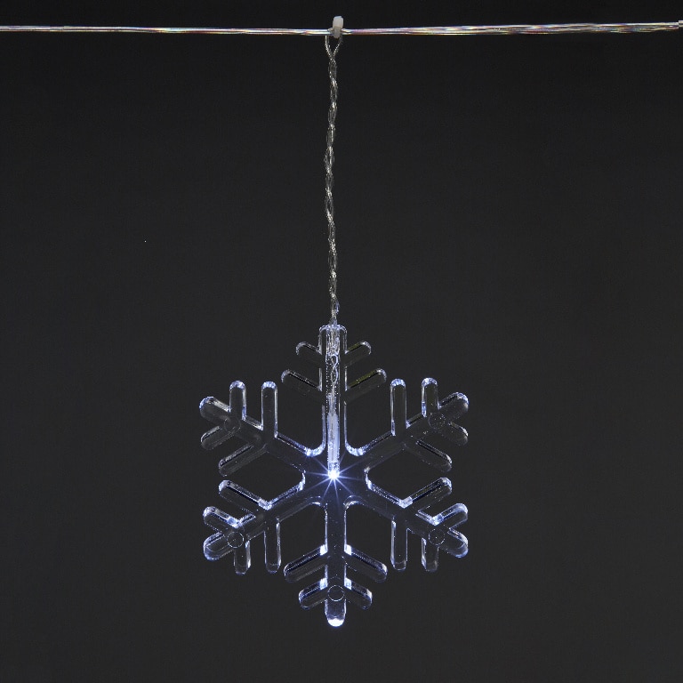 Perdea de lumini LED fulgi zapada, 8 leduri, iluminat alb rece