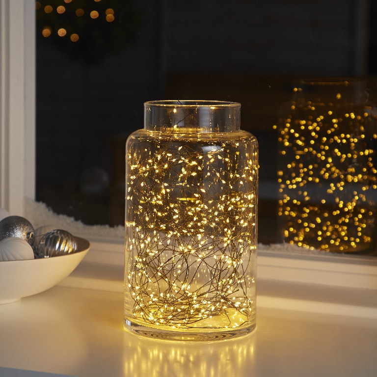 Instalatie Craciun 300 LED-uri, 26 m, 9W, lumina alb cald