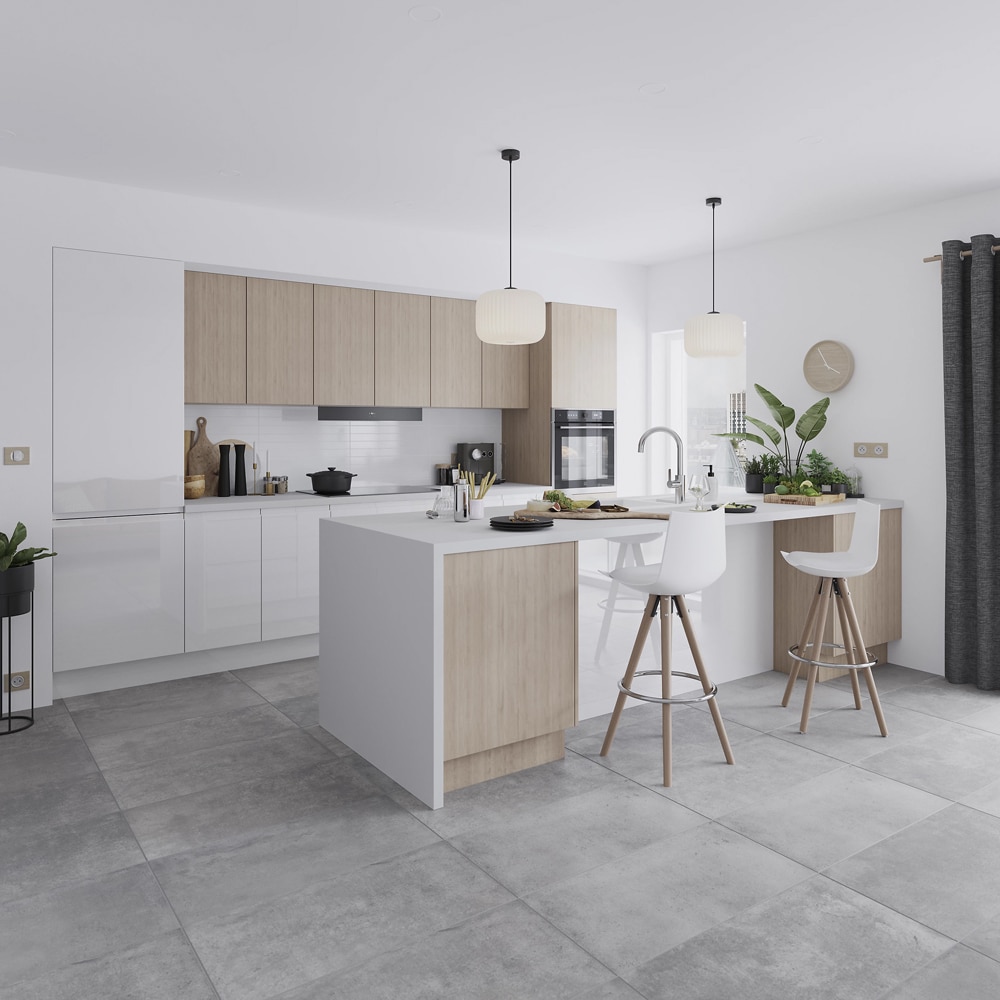 Front usa GOODHOME Garcinia, 99.7 x 35.6 cm, alb lucios