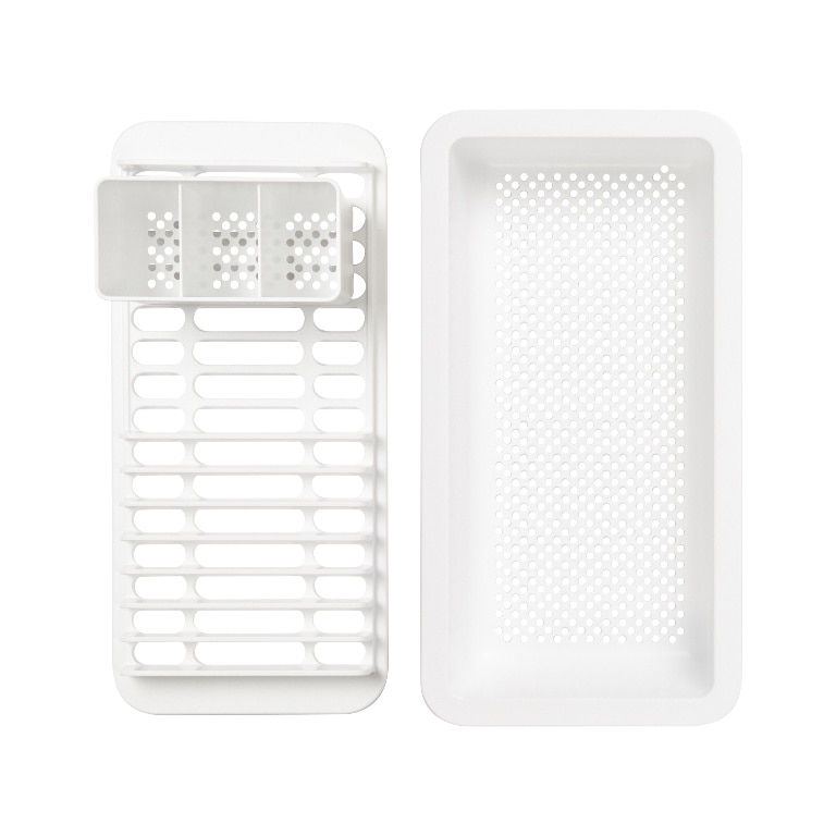 Set scurgatoare vase GOODHOME Romesco, 42.64 x 22.25 x 9.6 cm, polipropilena, alb, 2 buc