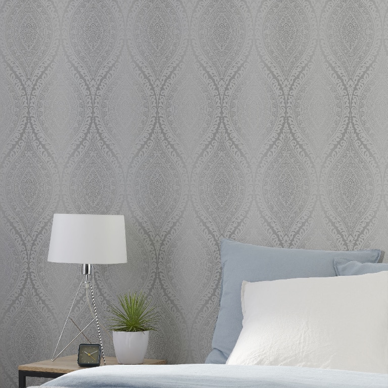 Tapet duplex, 0.53 x 10.05 m, gri, lucios