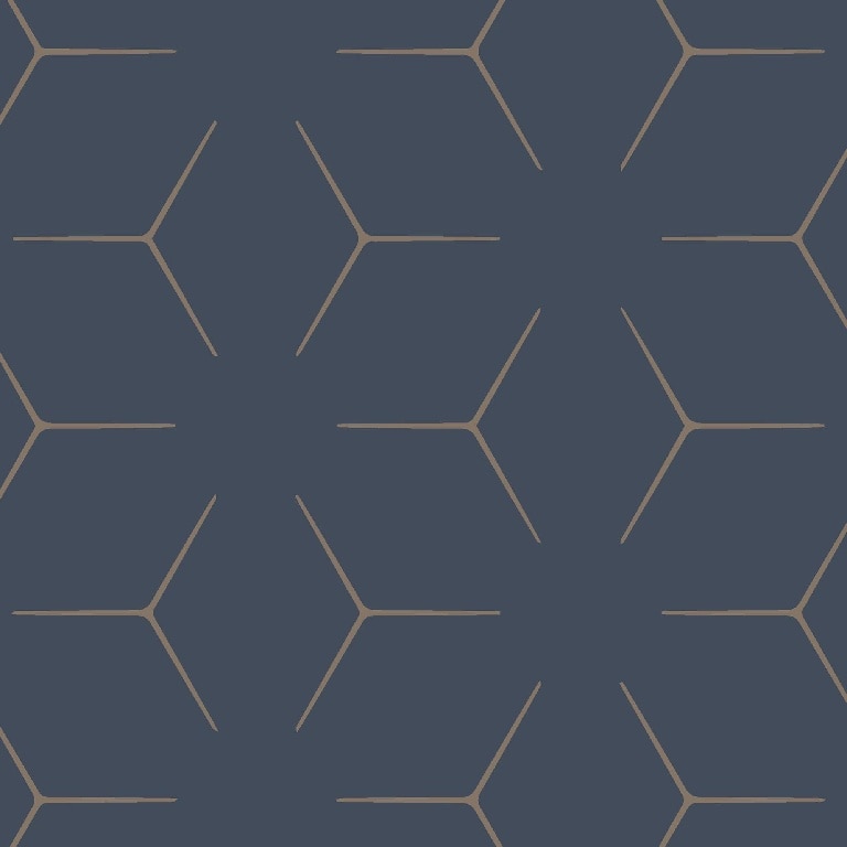 Tapet duplex, 0.53 x 10.05 m, auriu si albastru regal  Wanadou