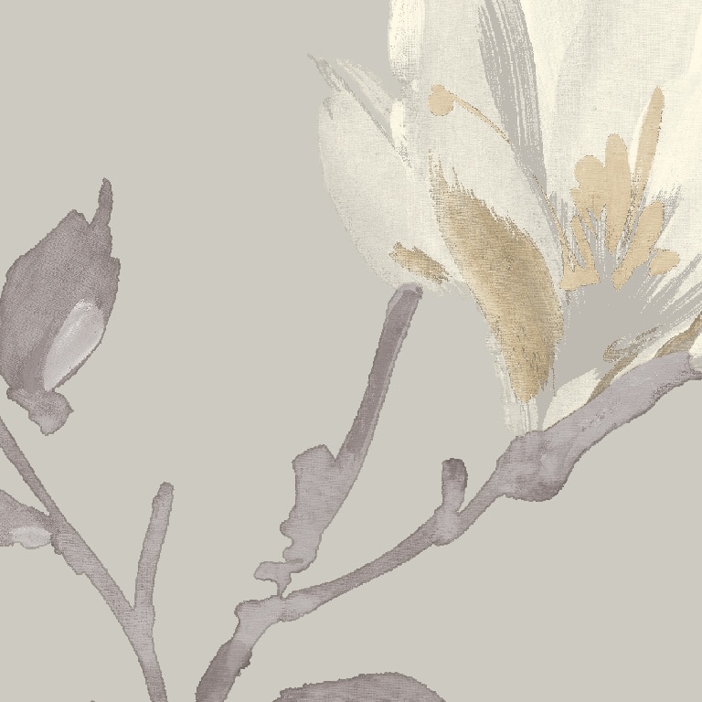 Tapet netesut, 0.53 x 10 m, gri, mat, model floral