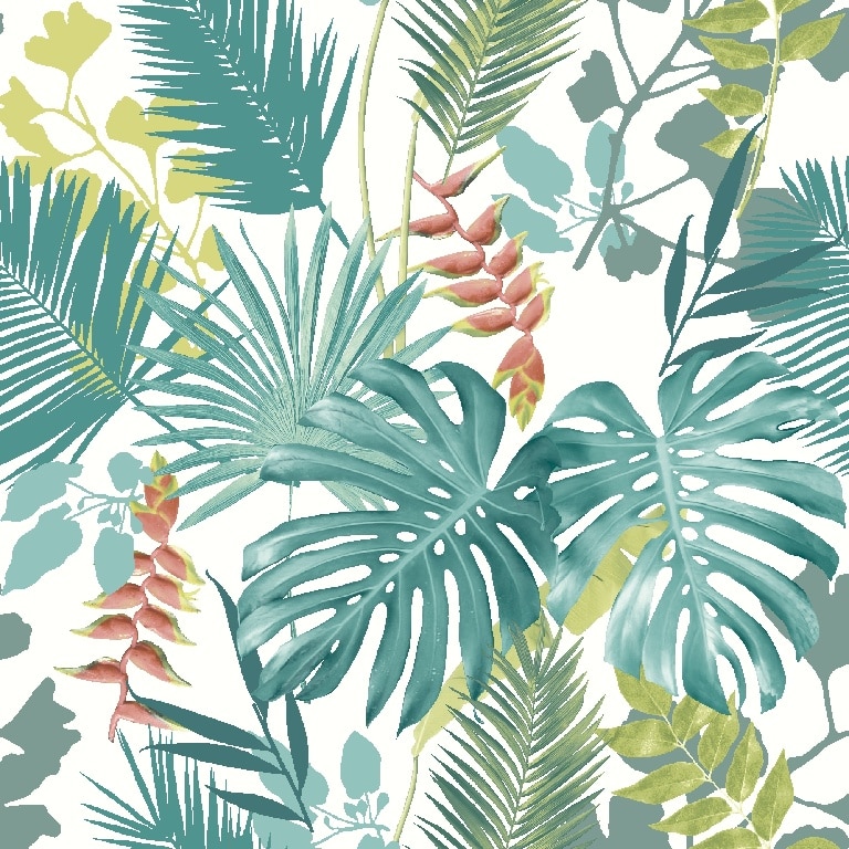 Tapet netesut, 0.53 x 10 m, verde, mat, floral