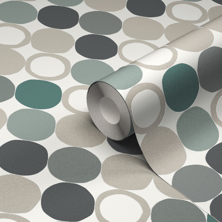 Tapet netesut, 0.53 x 10 m, verde, mat, geometric