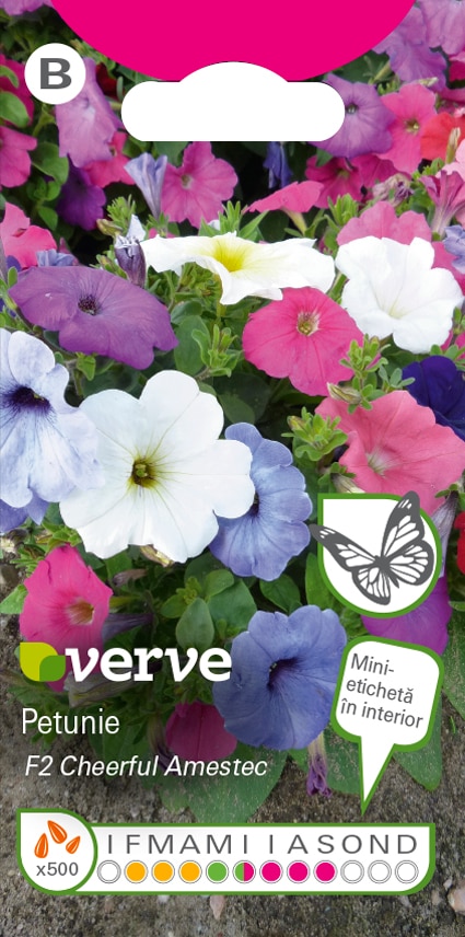 Amestec semințe de petunie F2 Cheerful, în culori vii