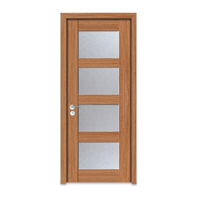 Usa de interior, 4 panouri geam, nuc, 205 x 88 x 10 cm