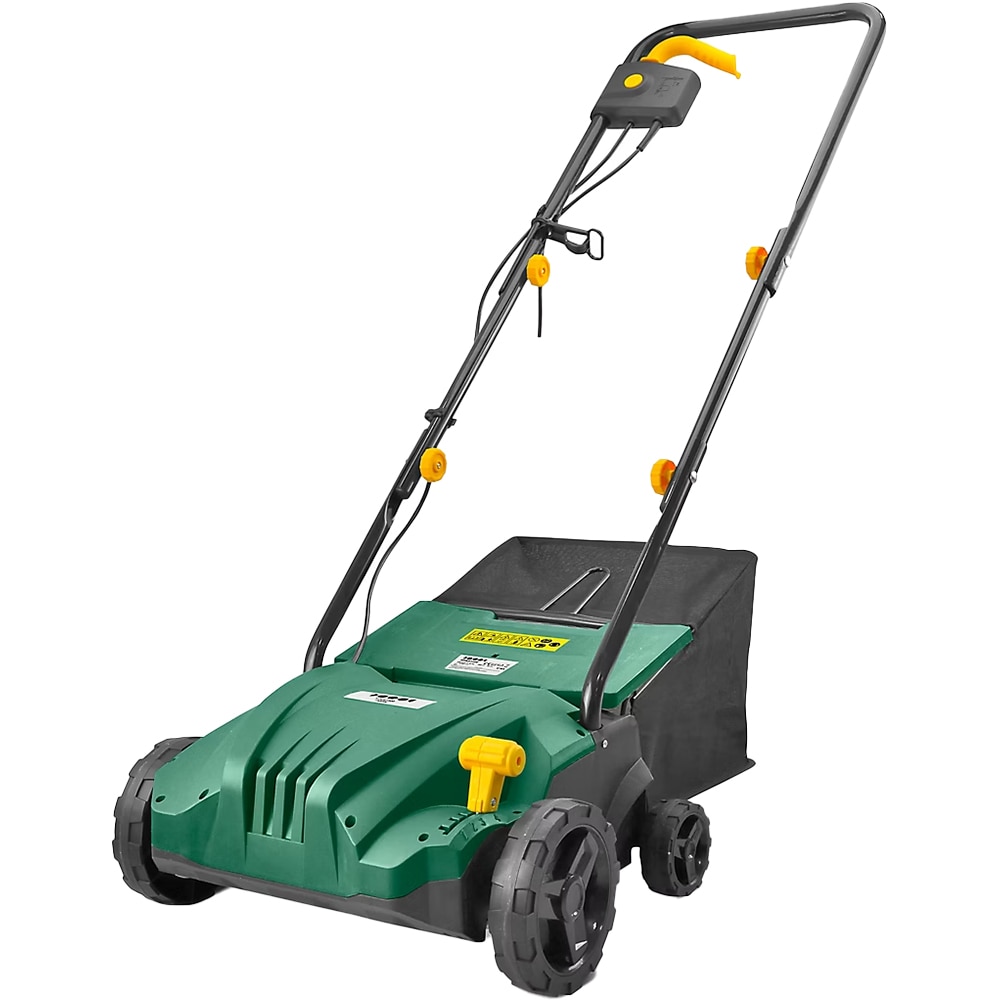 Scarificator aerator gazon FPRS1500, Electric, 1500W, latime de lucru 32 cm, sac colectare 28 L, verde-negru