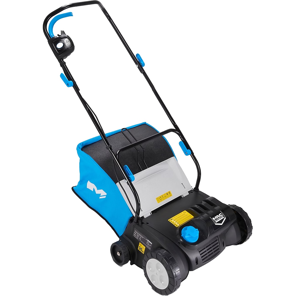 Scarificator si aerator gazon 2 in 1 MAC ALLISTER GV1438B Combo, Electric, 1400W, latime de lucru 37 cm, sac colectare 52 L, albastru-negru