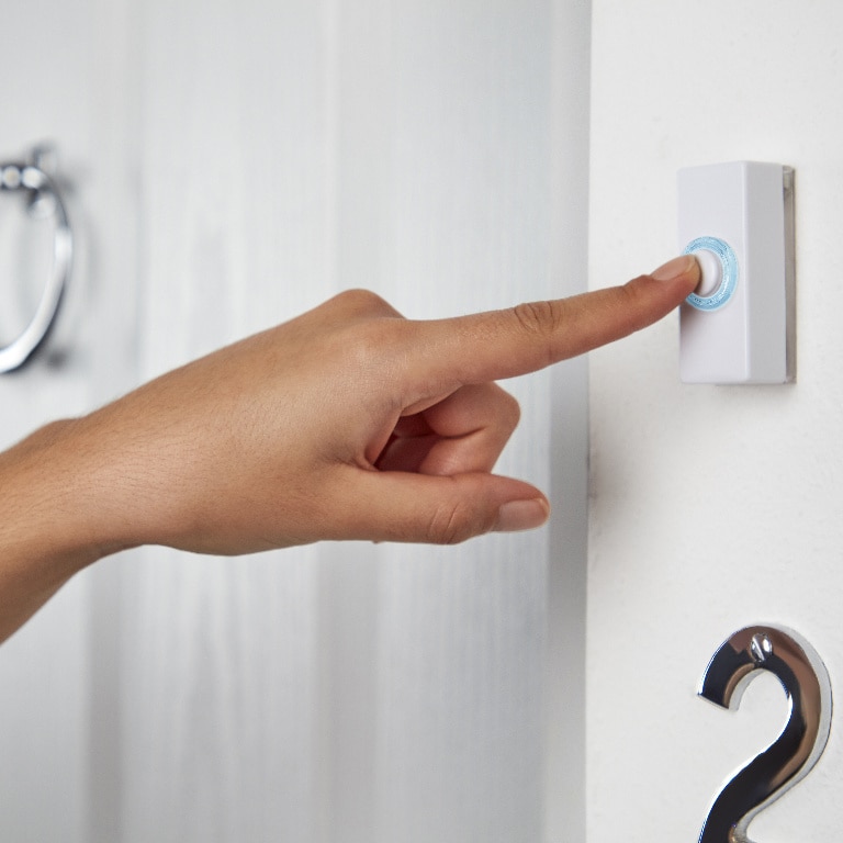 Buton iluminat cu fir Blyss, 55 x 139 x 33 mm, 8 V, alb 