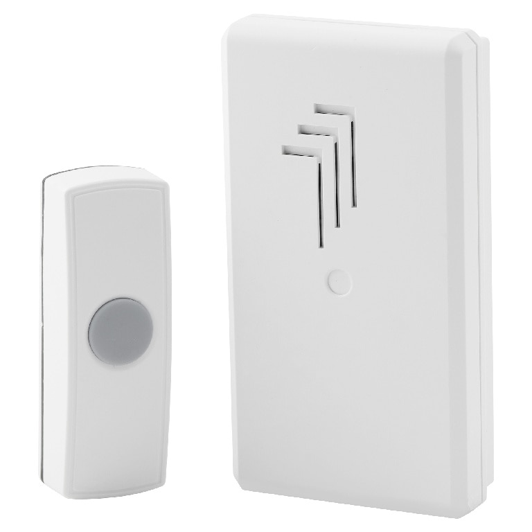 Kit Buton de sonerie 3 V si sonerie de usa cu insert 220 - 240 V, IP44, alb 