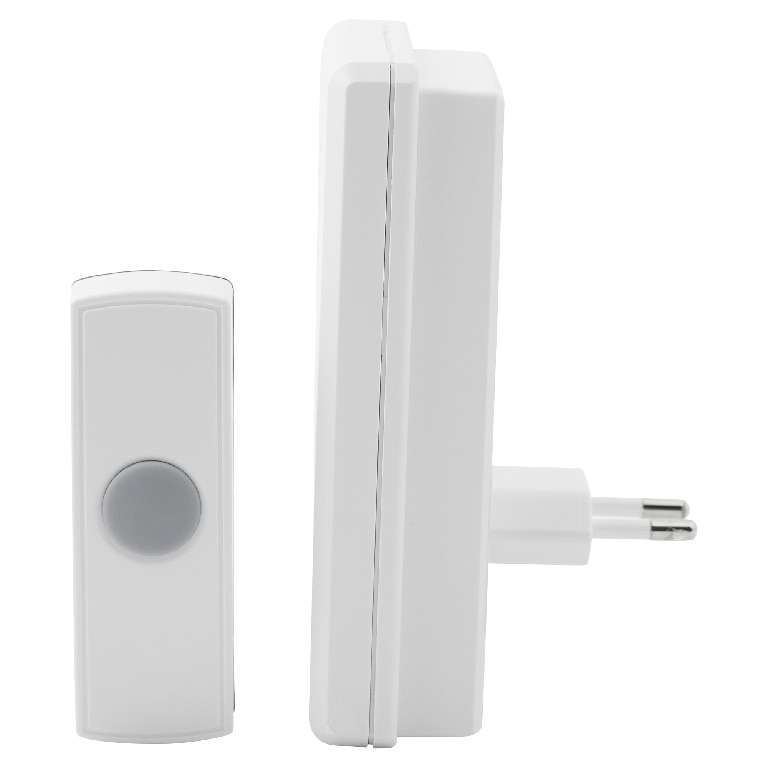 Kit Buton de sonerie 3 V si sonerie de usa cu insert 220 - 240 V, IP44, alb 