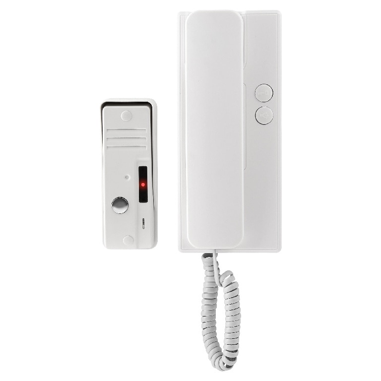 Interfon video cu receptor si fir, plastic, 78 dB, IP44, alb