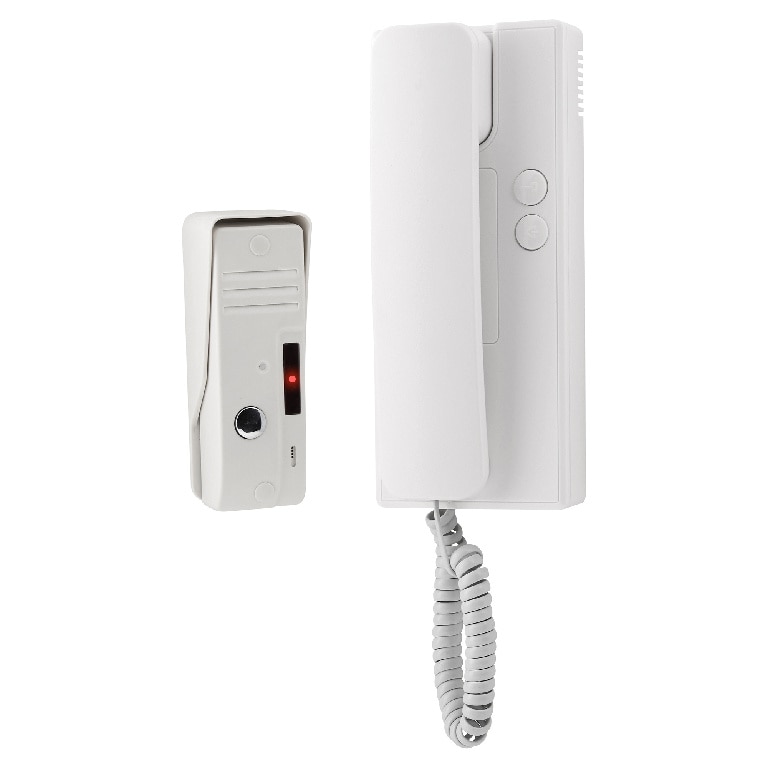Interfon video cu receptor si fir, plastic, 78 dB, IP44, alb