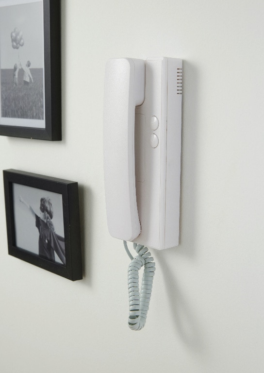 Interfon video cu receptor si fir, plastic, 78 dB, IP44, alb