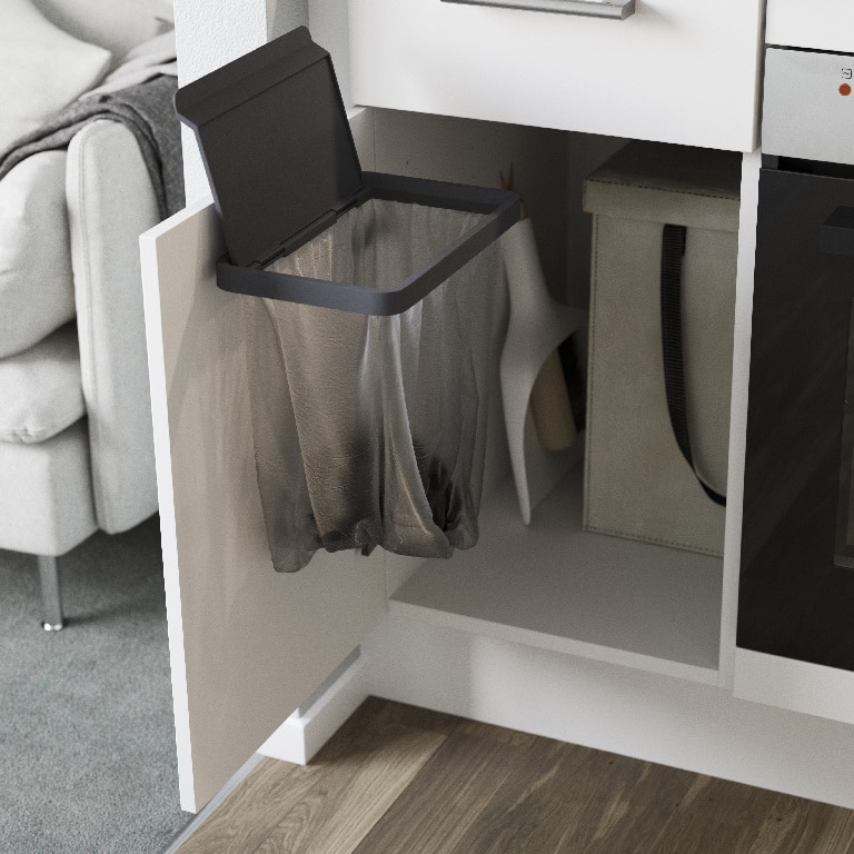 Cadru pentru cos de gunoi GOODHOME, 27.7 x 6.9 x 21.2 cm, ABS si otel, gri