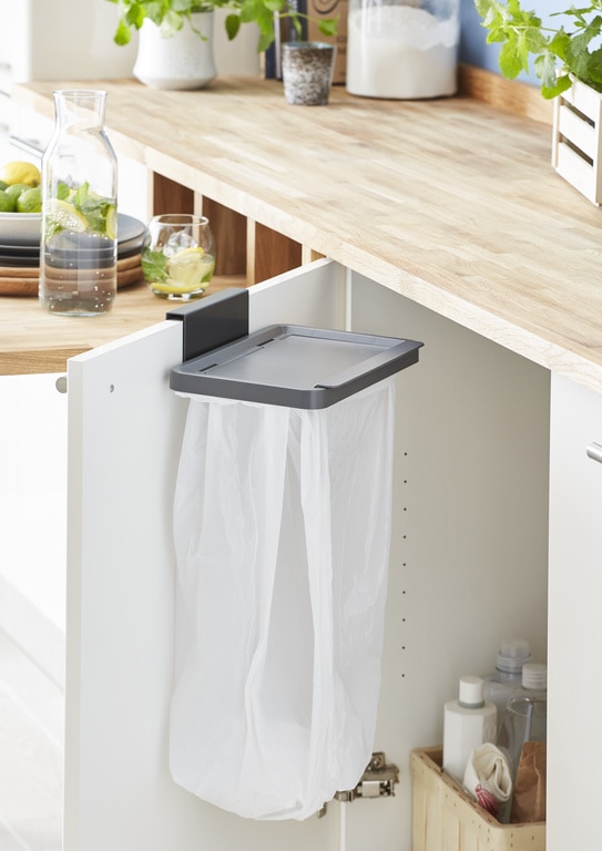 Cadru pentru cos de gunoi GOODHOME, 27.7 x 6.9 x 21.2 cm, ABS si otel, gri