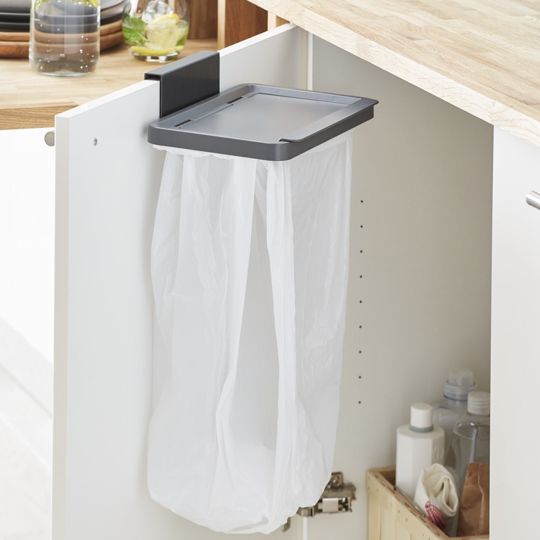 Cadru pentru cos de gunoi GOODHOME, 27.7 x 6.9 x 21.2 cm, ABS si otel, gri