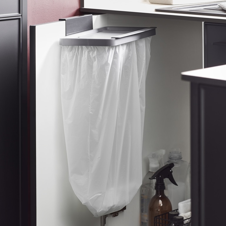 Cadru pentru cos de gunoi GOODHOME, 27.7 x 6.9 x 21.2 cm, ABS si otel, gri