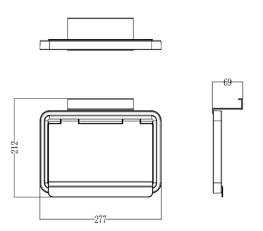 Cadru pentru cos de gunoi GOODHOME, 27.7 x 6.9 x 21.2 cm, ABS si otel, gri