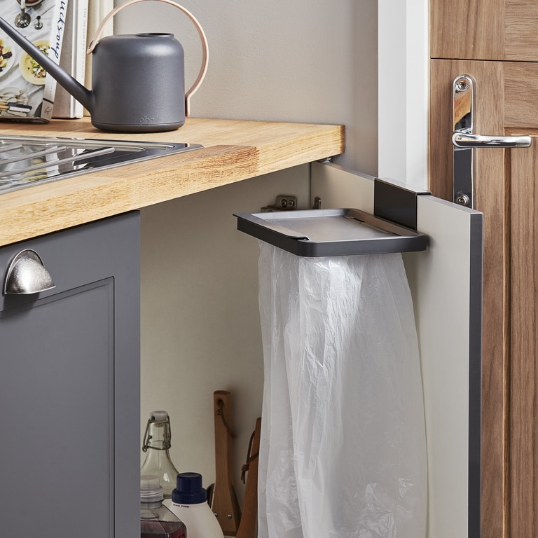 Cadru pentru cos de gunoi GOODHOME, 27.7 x 6.9 x 21.2 cm, ABS si otel, gri