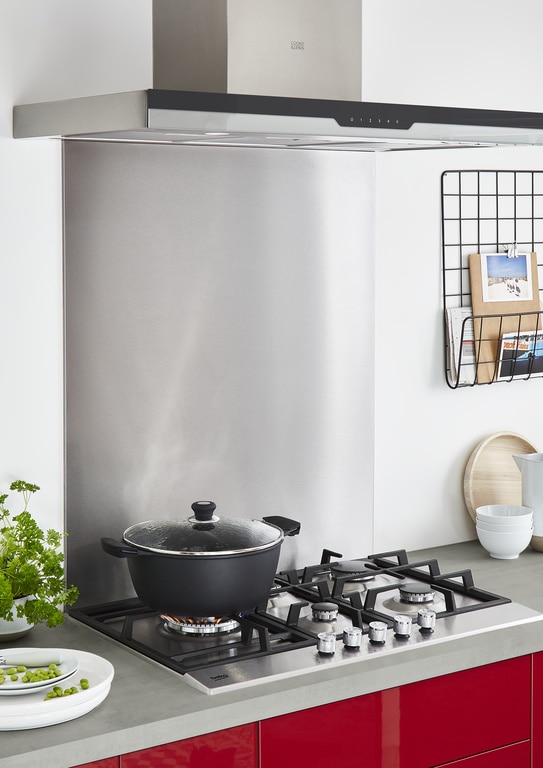 Panou bucatarie, gri, 60 x 80 x 1 mm, otel  GoodHome Kasei