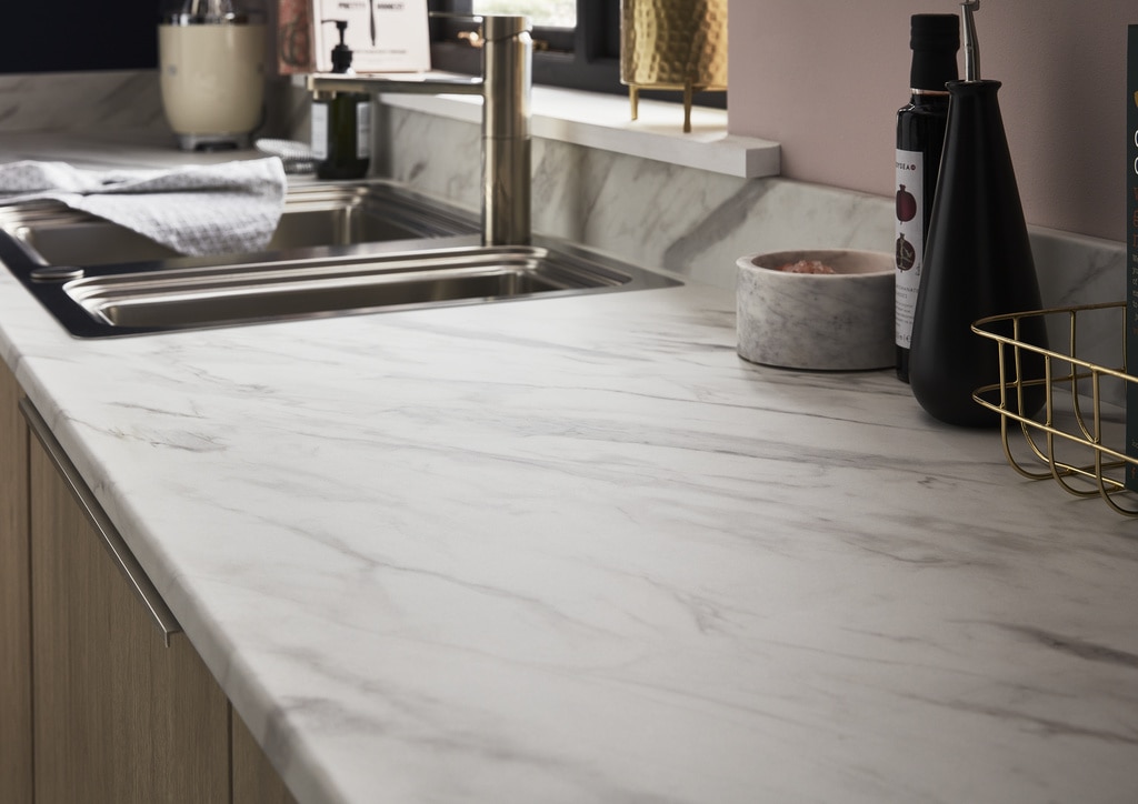 Blat marble laminat, 300 x 62 cm x 2.2 mm, pal laminat  GoodHome Agliata