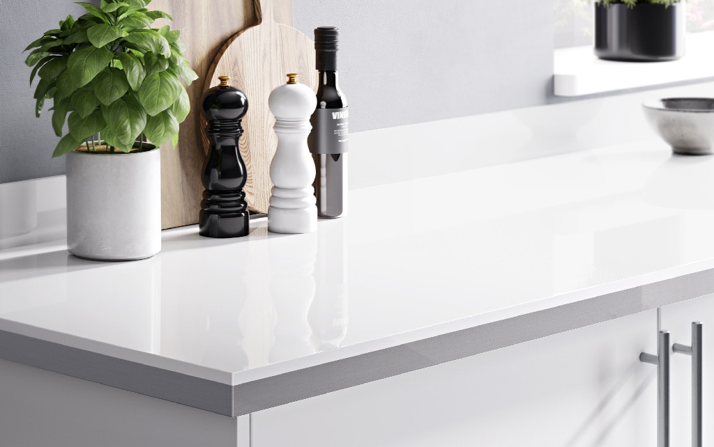 Blat de lucru, alb, 300 x 62 cm x 3.8 mm, pal laminat, finisaj lucios  GoodHome Berberis