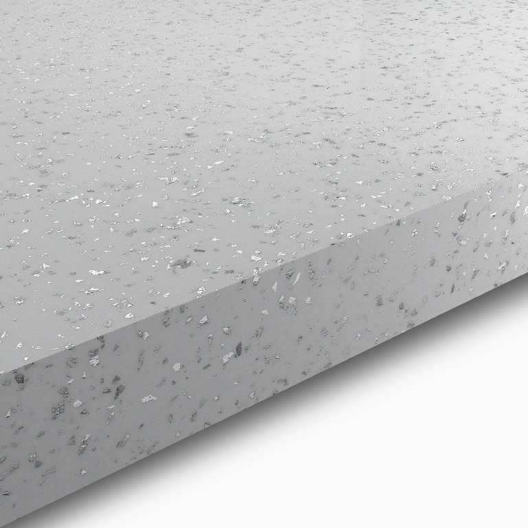 Blat de lucru, alb, efect stelar, 300 x 62 cm x 3.8 mm, pal laminat GoodHome Berberis