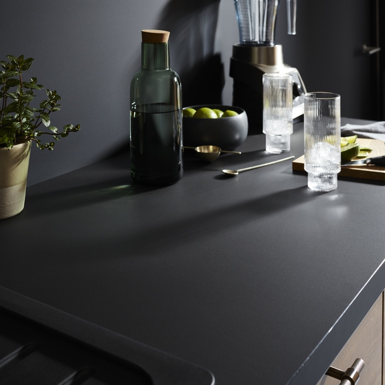 Blat de lucru, negru, 300 x 62 cm x 3.8 mm, pal laminat  GoodHome Berberis