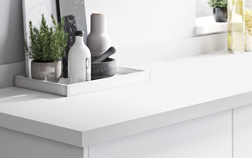 Blat de lucru, alb, 300 x 62 cm x 3.8 mm, pal laminat, finisaj super mat GoodHome Berberis