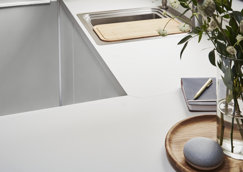 Blat de lucru, alb, 300 x 62 cm x 3.8 mm, pal laminat, finisaj super mat GoodHome Berberis