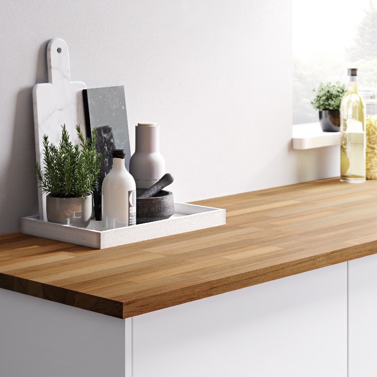 Blat de bucatarie lemn masiv, fag, Kava, 3000 x 620 x 27 mm   GoodHome