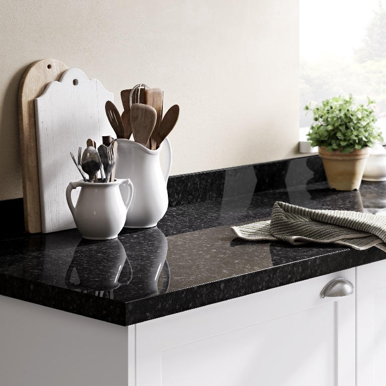 Blat bucatarie GOODHOME Kabsa, 300x62 cm, negru
