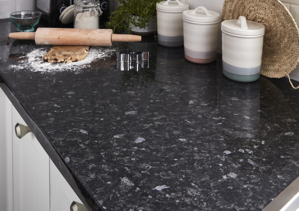Blat bucatarie GOODHOME Kabsa, 300x62 cm, negru