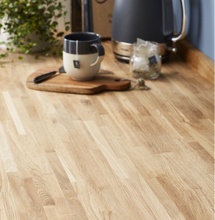 Blat de bucatarie, lemn masiv, stejar, 3000 x 620 x 26 mm  GoodHome Kava