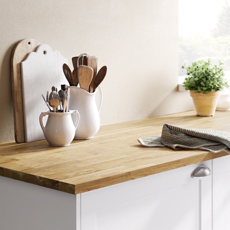 Blat de bucatarie, lemn masiv, stejar, 3000 x 620 x 26 mm  GoodHome Kava
