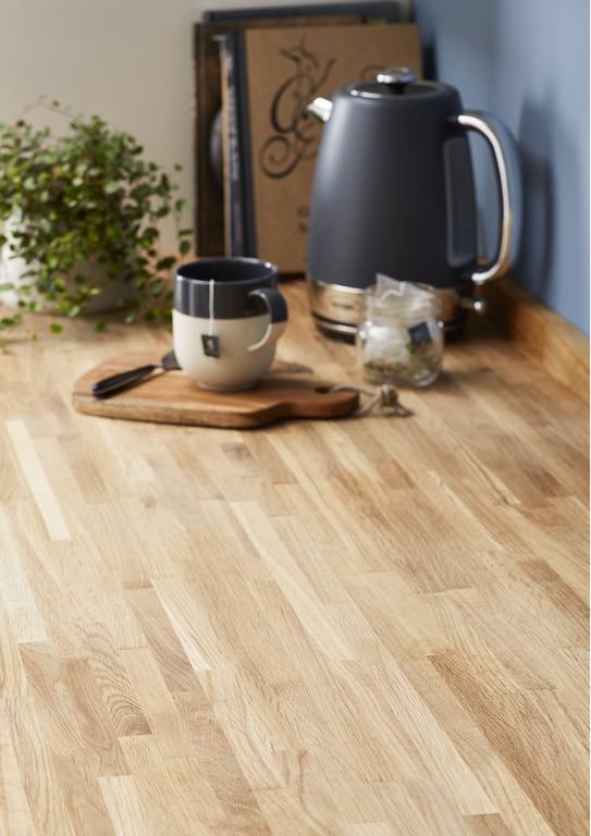 Blat de bucatarie, lemn masiv, stejar, 3000 x 620 x 26 mm  GoodHome Kava